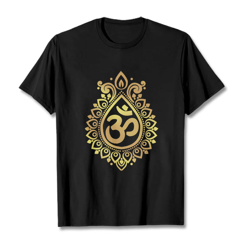 Buddha Stones Water Drop OM Design Tee T-shirt - Black - 2XL - image 0