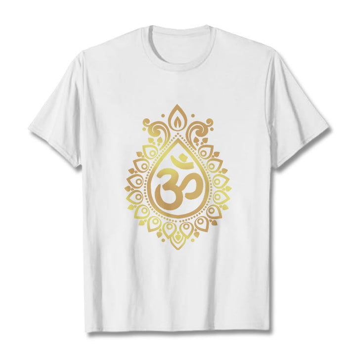 Buddha Stones Water Drop OM Design Tee T-shirt - White - 2XL - image 5