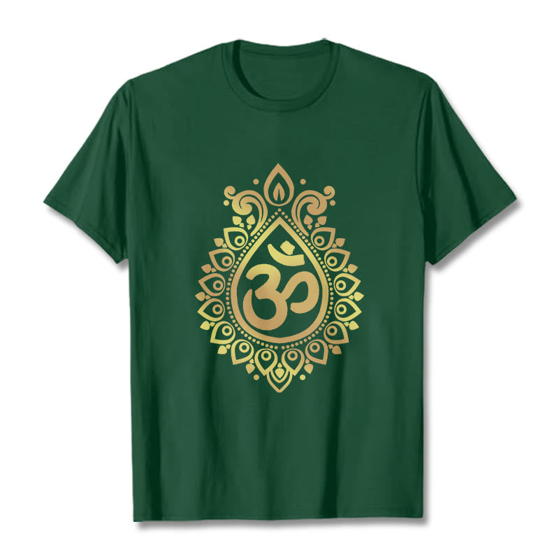 Buddha Stones Water Drop OM Design Tee T-shirt - ForestGreen - 2XL - image 10