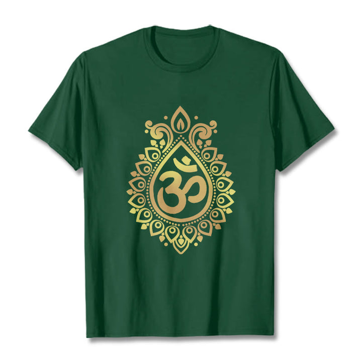 Buddha Stones Water Drop OM Design Tee T-shirt - ForestGreen - 2XL - image 10