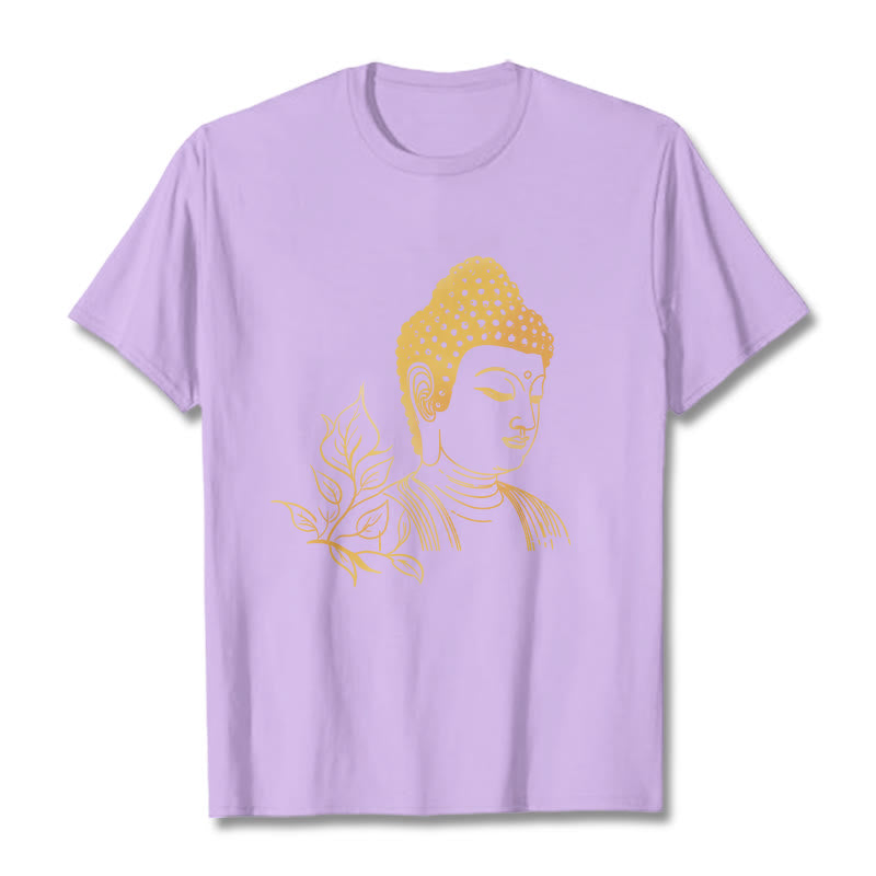 Buddha Stones Golden Leaves Meditation Buddha Tee T-shirt - Plum - 2XL - image 16