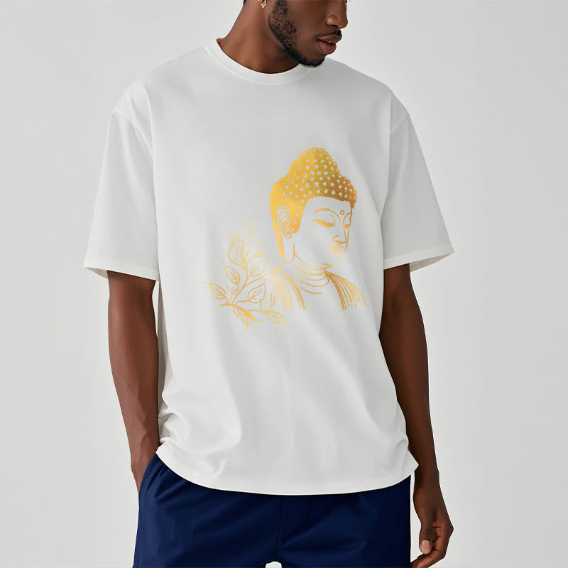 Buddha Stones Golden Leaves Meditation Buddha Tee T-shirt - image 6