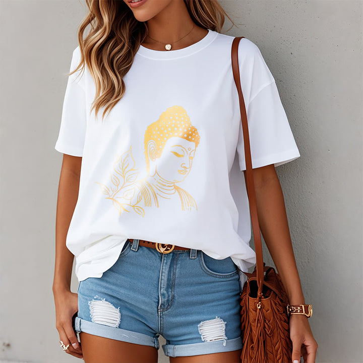 Buddha Stones Golden Leaves Meditation Buddha Tee T-shirt - image 7
