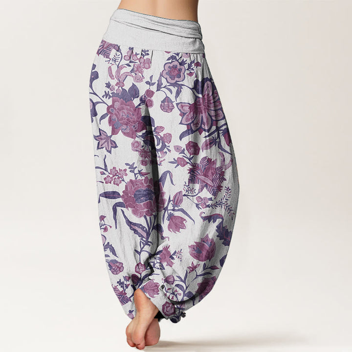 Buddha Stones Pure Cotton Sunflower Pattern Women's Elastic Waist Harem Pants - image 6