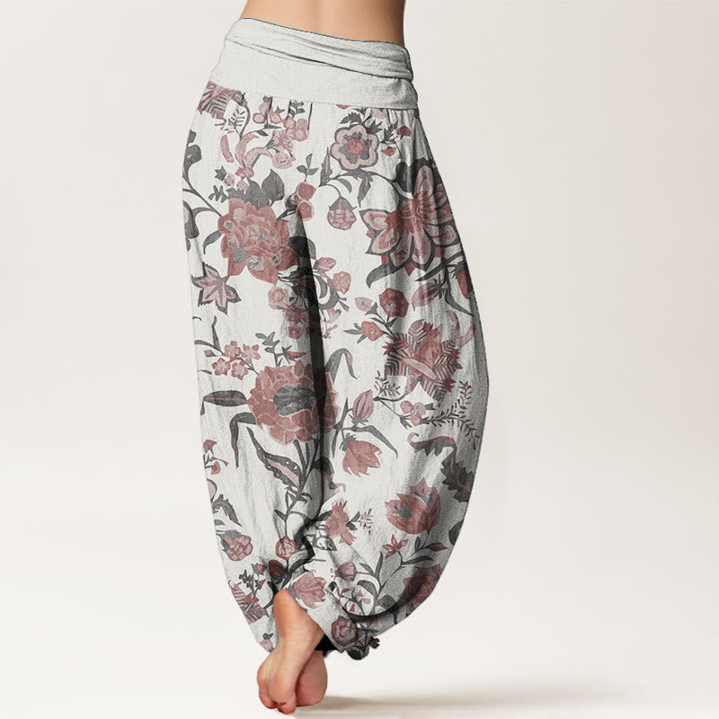 Buddha Stones Pure Cotton Sunflower Pattern Women's Elastic Waist Harem Pants - image 9