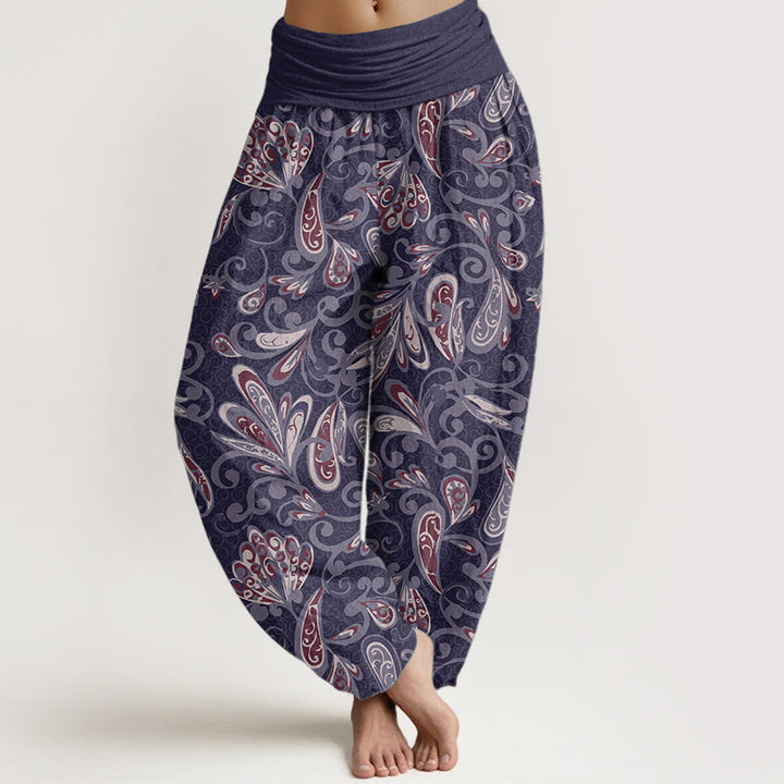 Buddha Stones Pure Cotton Casual Flower Petals Design Women's Elastic Waist Harem Pants - MediumPurple - US22，UK/AU26，EU54 (6XL) - image 8