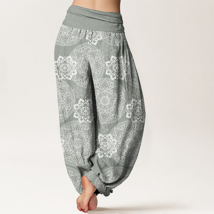 Buddha Stones Pure Cotton Casual Round Mandala Flower Design Women's Elastic Waist Harem Pants - image 9