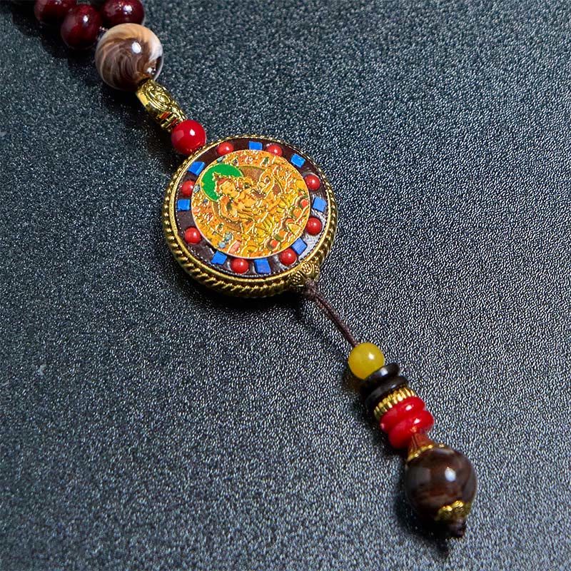 Buddha Stones Tibetan Handmade Wood Beads Om Mani Padme Hum Samantabhadra Bodhisattva Purity Necklace Pendant - image 14
