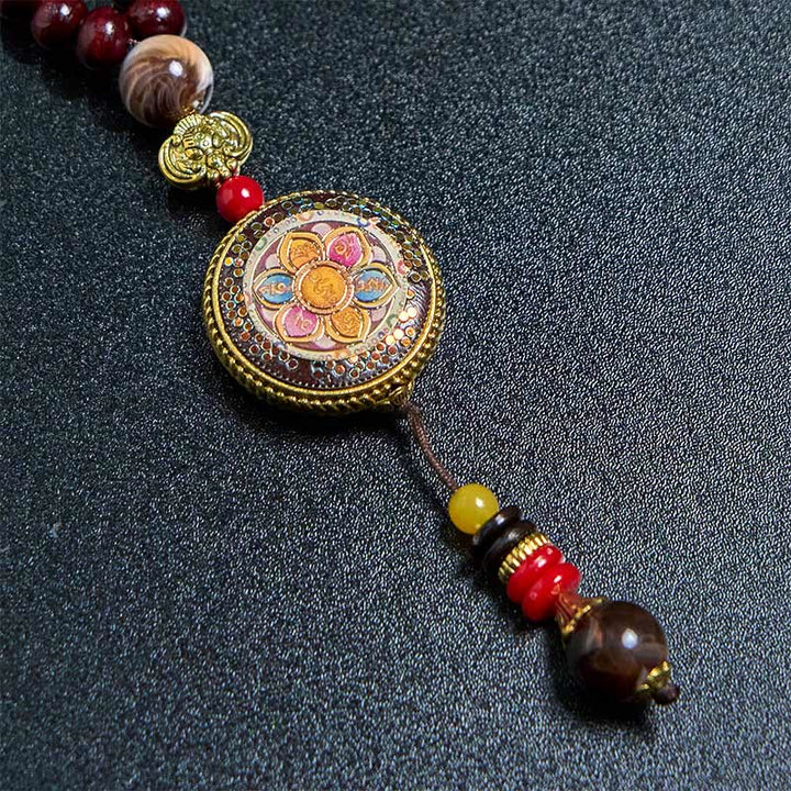 Buddha Stones Tibetan Handmade Wood Beads Om Mani Padme Hum Samantabhadra Bodhisattva Purity Necklace Pendant - image 13