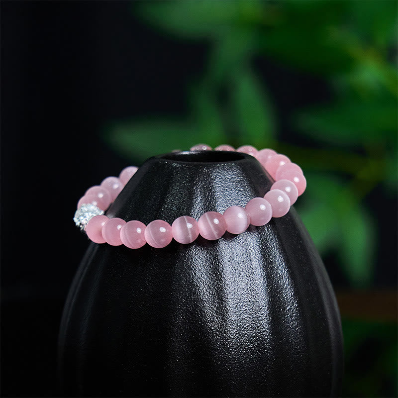 Buddha Stones Natural Cat's Eye Beads 990 Sterling Silver Pixiu Positive Bracelet - image 10