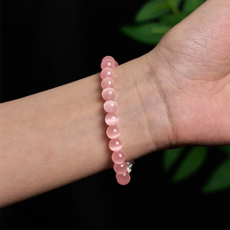 Buddha Stones Natural Cat's Eye Beads 990 Sterling Silver Pixiu Positive Bracelet - image 14