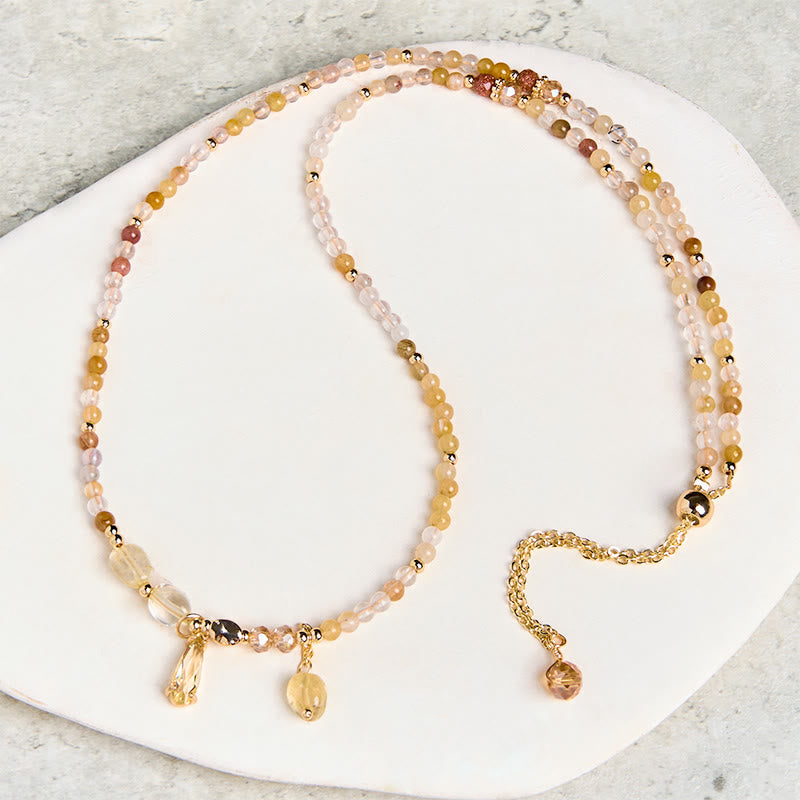 Buddha Stones Natural Citrine Beads Pleasure Multi Layer Bracelet - image 7