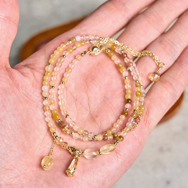 Buddha Stones Natural Citrine Beads Pleasure Multi Layer Bracelet - image 3