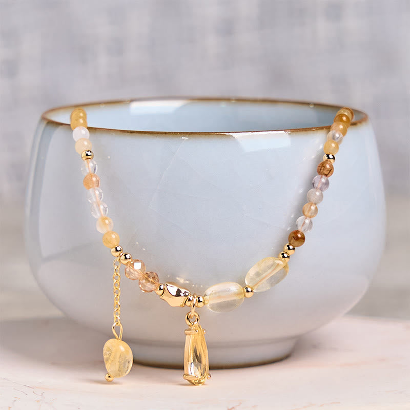 Buddha Stones Natural Citrine Beads Pleasure Multi Layer Bracelet - image 4