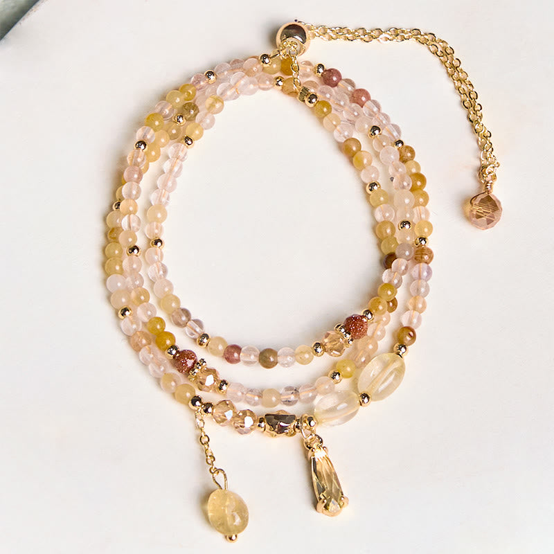 Buddha Stones Natural Citrine Beads Pleasure Multi Layer Bracelet - image 6