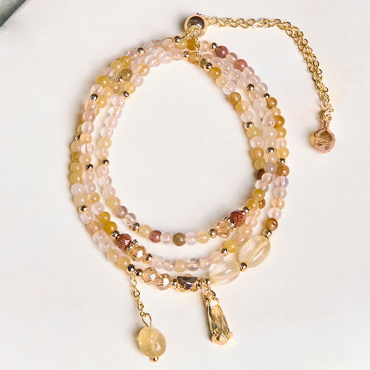 Buddha Stones Natural Citrine Beads Pleasure Multi Layer Bracelet - image 6