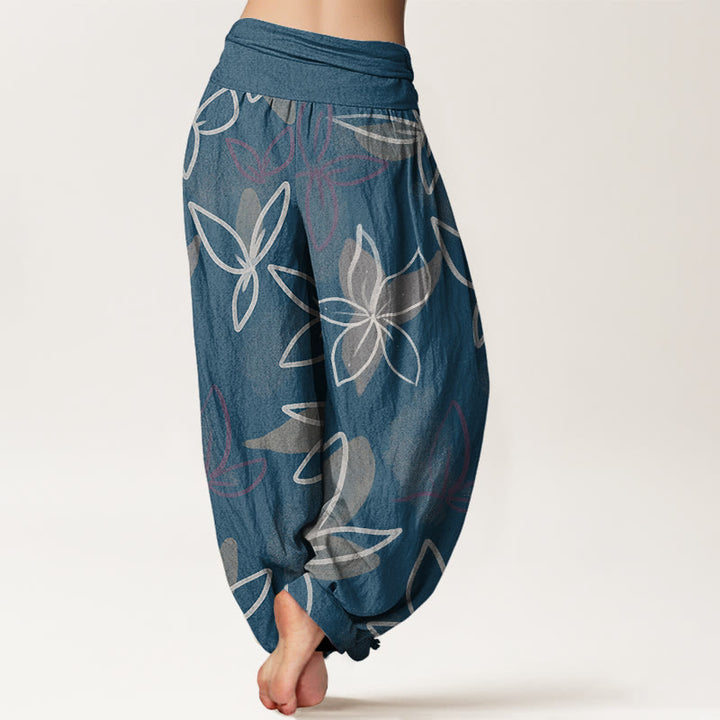 Buddha Stones Casual Flower Pattern Women's Elastic Waist Harem Pants - image 5