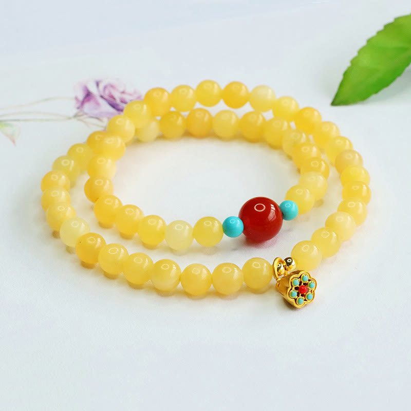 Buddha Stones Topaz Red Agate Bead Fortune Bracelet - image 2