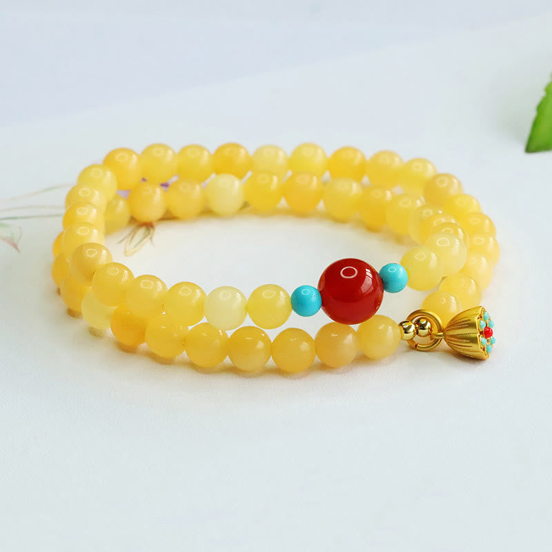 Buddha Stones Topaz Red Agate Bead Fortune Bracelet - image 4