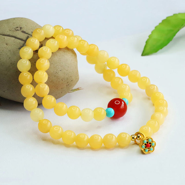 Buddha Stones Topaz Red Agate Bead Fortune Bracelet - Topaz(Wrist Circumference: 15-17cm) - image 0