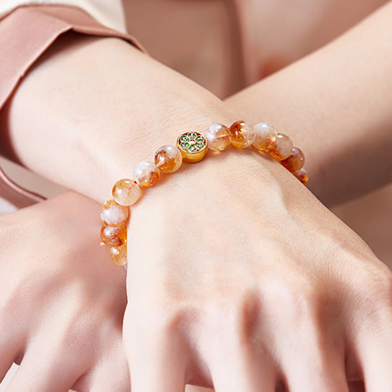 Buddha Stones 999 Sterling Silver Citrine Om Mani Padme Hum Protection Bracelet - image 9
