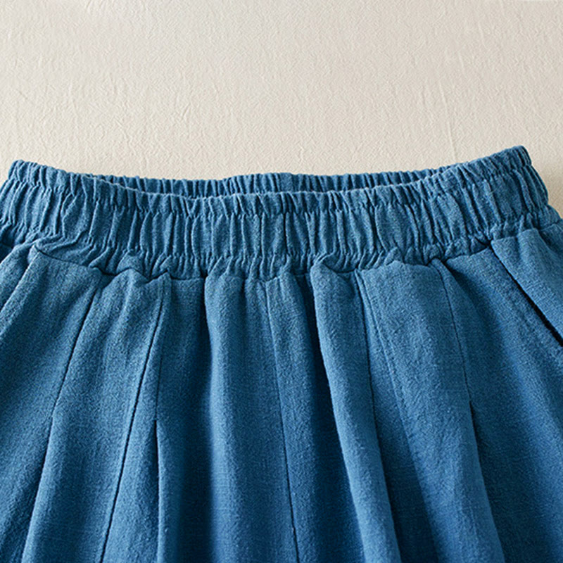 Buddha Stones Plain Color Cotton Linen Women's Pants With Pockets - image 19