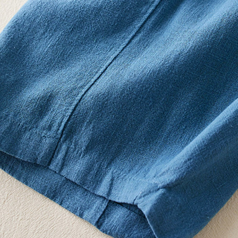 Buddha Stones Plain Color Cotton Linen Women's Pants With Pockets - image 20