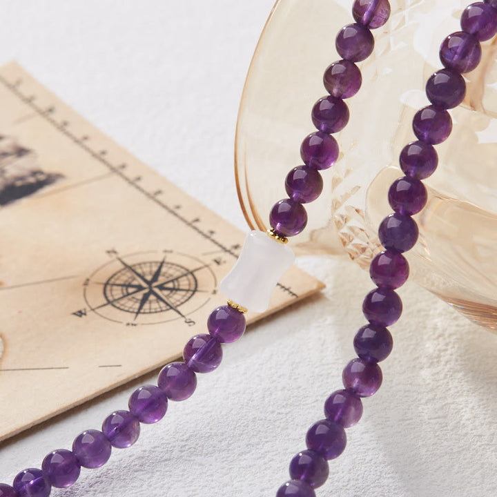 Buddha Stones Natural Amethyst Beads Coin Hanging Gourd Chalcedony Lotus Balance Multi-layer Bracelet - image 6