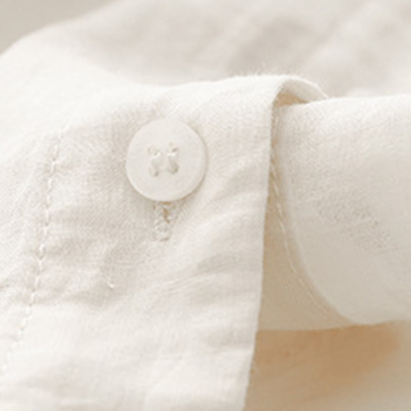 Buddha Stones Plain Button Crew Neck Design Women's Blend Three Quarter Sleeve Shirt - image 16
