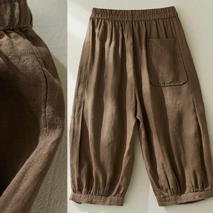 Buddha Stones Commute Pure Color High Waist Women's Harem Pants With Pockets - image 6