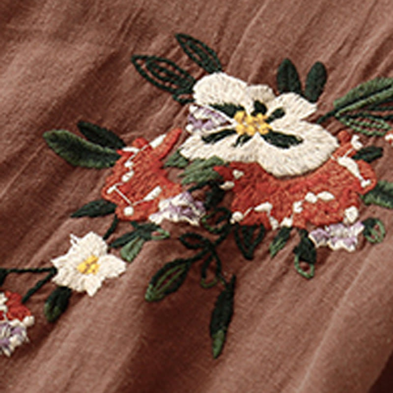 Buddha Stones Casual Summer Embroidered Crew Neck Women's  Cotton Short Sleeve T-shirt - image 25