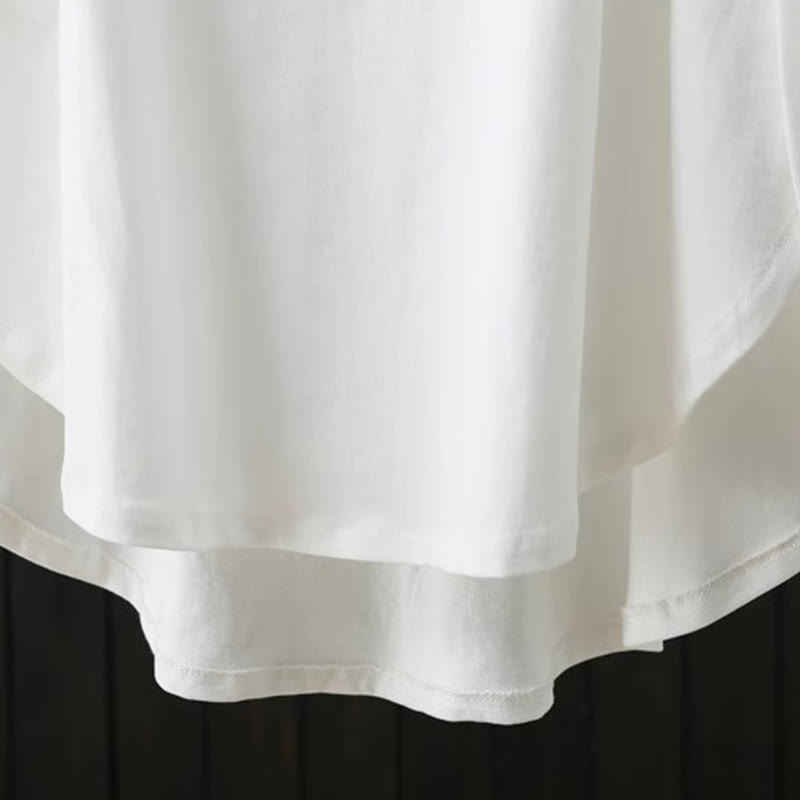 Buddha Stones Casual Loose Summer Plain Crew Neck Women's  Cotton Short Sleeve T-shirt - image 6