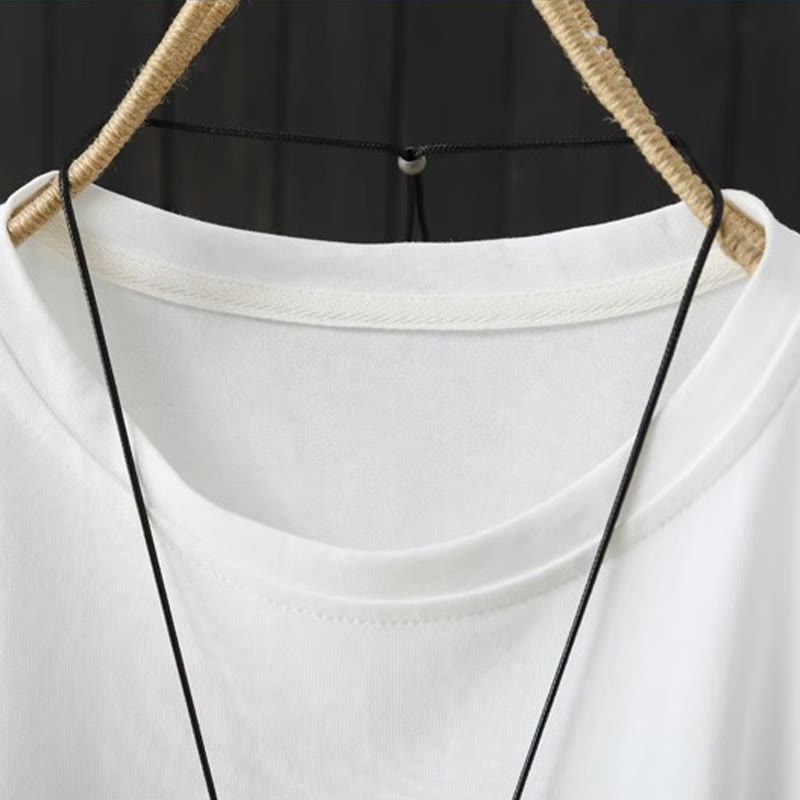 Buddha Stones Casual Loose Summer Plain Crew Neck Women's  Cotton Short Sleeve T-shirt - image 12