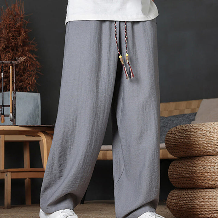 Buddha Stones Casual Plain Color Drawstring Design Men's Pants With Pockets - Gray - US/UK/AU46，EU56 (5XL) - image 19