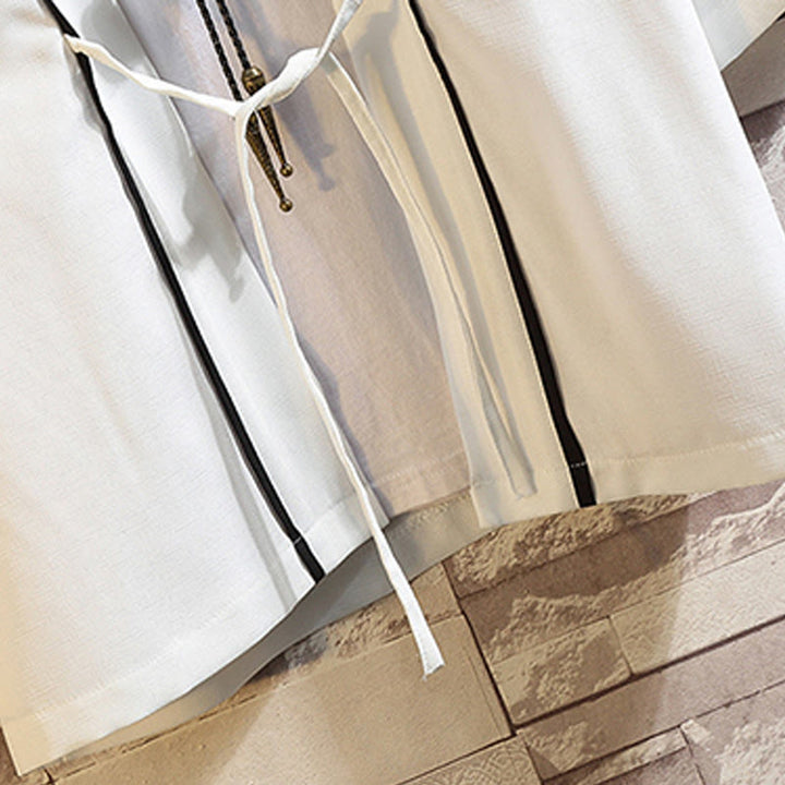 Buddha Stones Embroidery Dragon Phoenix Auspicious Cloud Waves Leaves Cranes Open Front Jacket Men's Kimono - image 29