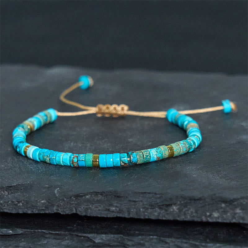 Buddha Stones Emperor Stone Happiness Spacer Bead Bracelet - image 1