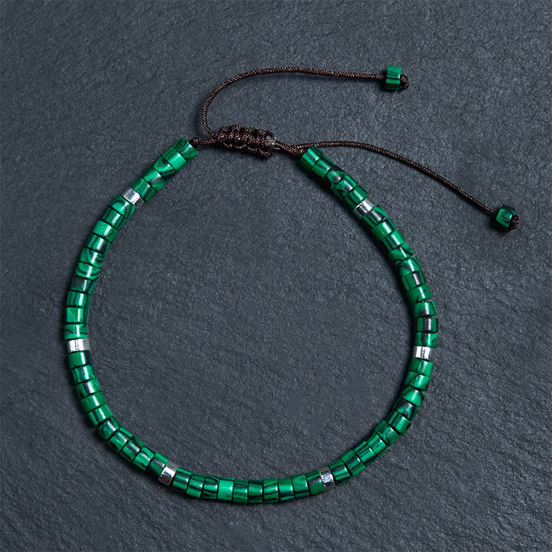 Buddha Stones Malachite Anti-Anxiety Spacer Bead Bracelet - Malachite(Wrist Circumference 17-25cm) - image 0