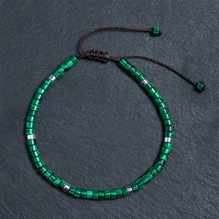Buddha Stones Malachite Anti-Anxiety Spacer Bead Bracelet - Malachite(Wrist Circumference 17-25cm) - image 0