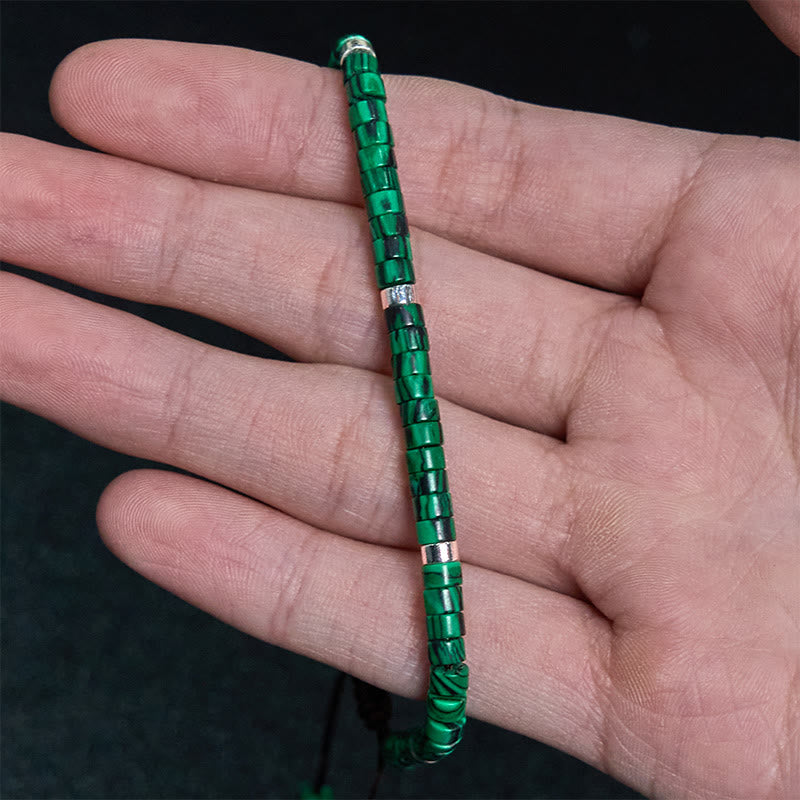 Buddha Stones Malachite Anti-Anxiety Spacer Bead Bracelet - image 4