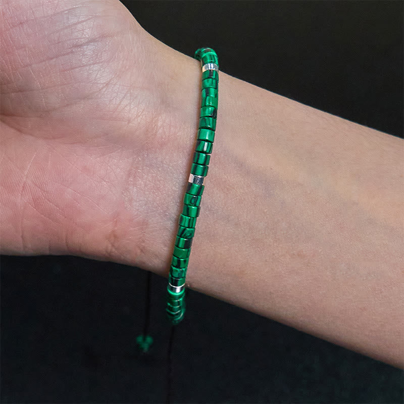 Buddha Stones Malachite Anti-Anxiety Spacer Bead Bracelet - image 3