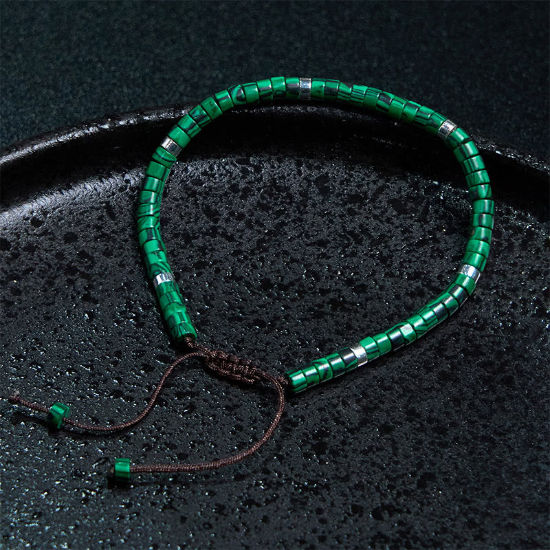Buddha Stones Malachite Anti-Anxiety Spacer Bead Bracelet - image 2