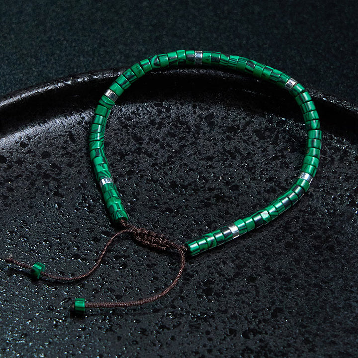 Buddha Stones Malachite Anti-Anxiety Spacer Bead Bracelet - image 2