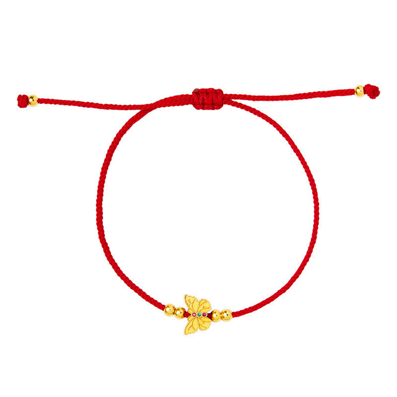 Buddha Stones 999 Sterling Silver Butterfly Red String Strength Bracelet - image 13