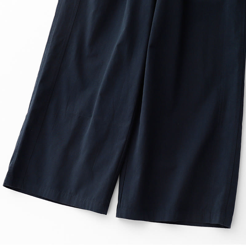 Buddha Stones Spring Commute Solid Color High Waist Women's Wide Leg Cotton Linen Pants With Pockets - image 15