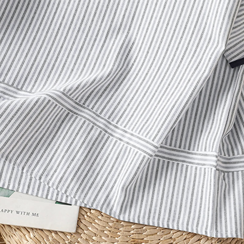 Buddha Stones Pullover Stripes Crew Neck Design Women's Cotton Short Sleeves Shirt - image 5