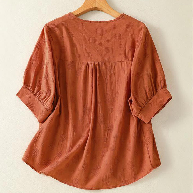 Buddha Stones Plain Crew Neck Design Women's Loose Short Sleeves T-Shirt - image 8