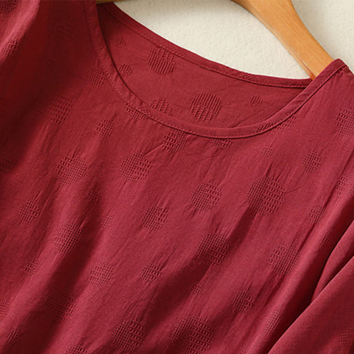 Buddha Stones Plain Crew Neck Design Women's Loose Short Sleeves T-Shirt - image 18