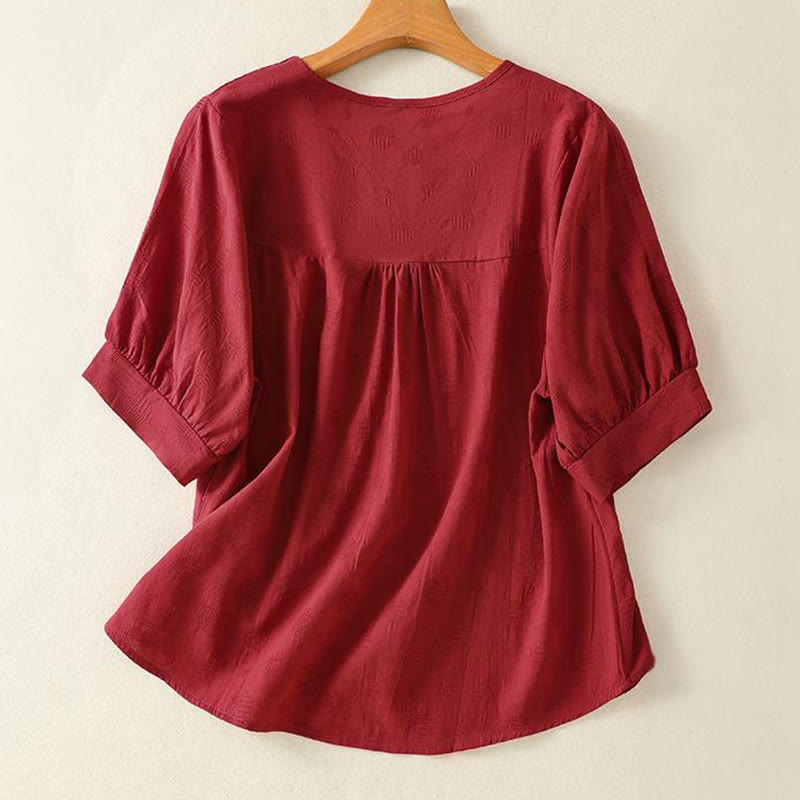 Buddha Stones Plain Crew Neck Design Women's Loose Short Sleeves T-Shirt - image 14