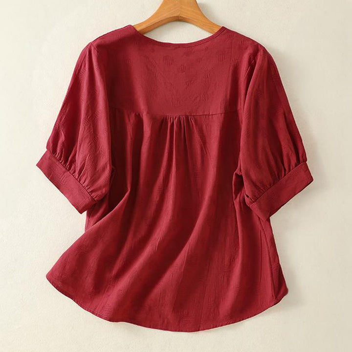 Buddha Stones Plain Crew Neck Design Women's Loose Short Sleeves T-Shirt - image 14