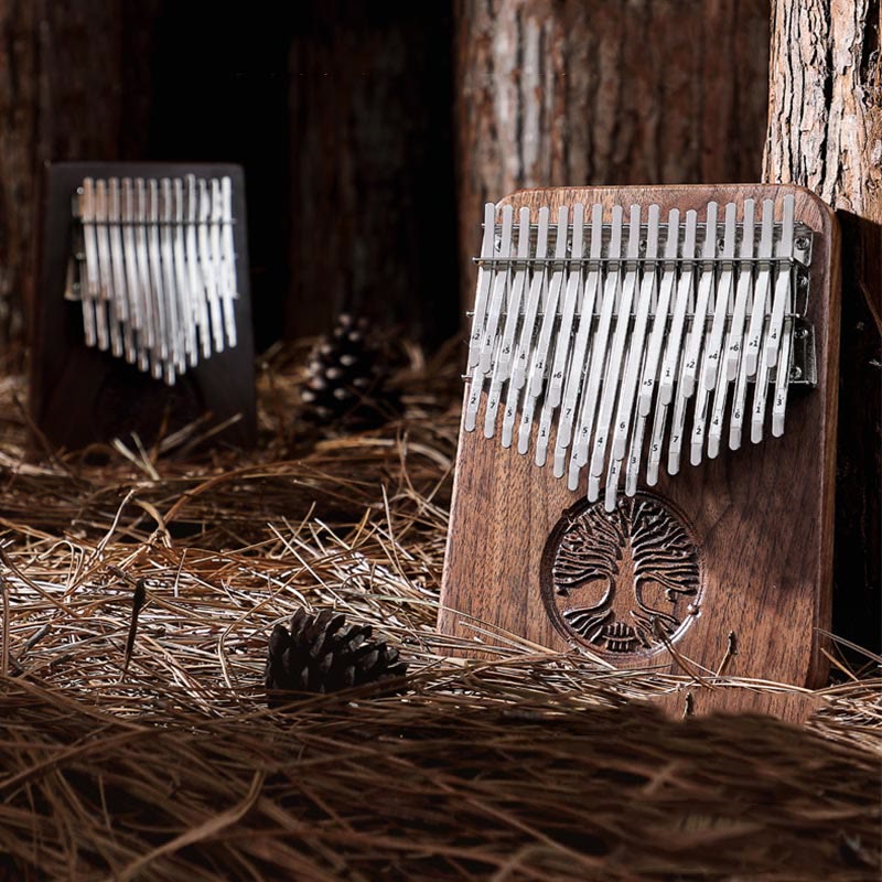Buddha Stones Kalimba 34 Keys Thumb Piano Tree of Life Design Portable Finger Marimba Piano - image 8